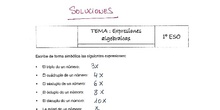 1º A y 1ºE Soluciones Ficha 1 Lenguaje Algebráico
