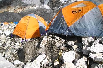 Efectos del deshielo en el campo base