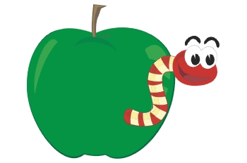 Gusano en manzana