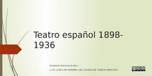 Curso LORCA EN MADRID, UNA CIUDAD EN TRANSFORMACIÓN: Teatro español 1898-1936