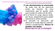 Instrucciones Espacio Actividades