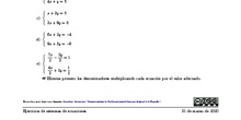 Ejercicios de sistemas lineales 2º ESO