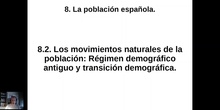 0802 Modelo demográfico antiguo y transición demográfica en España.