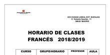 horario francés profesores 2018