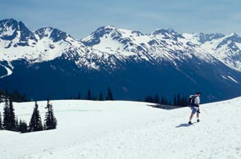 Montañero en Whistler, Columbia Británica (Canadá)