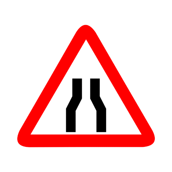 Peligro: Estrechamiento de la calzada