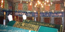 Ataúdes de altos cléricos en Suleymaniye Camii, Estambul, Turquí