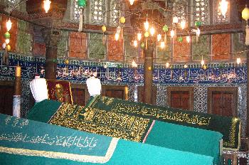 Ataúdes de altos cléricos en Suleymaniye Camii, Estambul, Turquí
