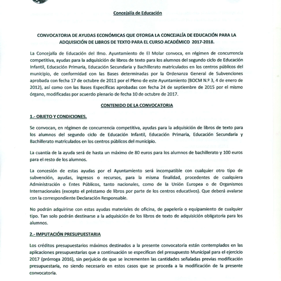 Convocatoria ayudas a libros. Ayuntamiento del Molar 6