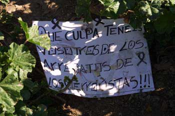 Pancarta de rechazo a los Atentados del 11-M