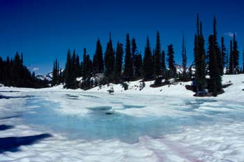 Agua helada en las Montañas Rocosas