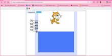 Programa con Scratch, una probeta para conocer el volumen desalojado de un cuerpo