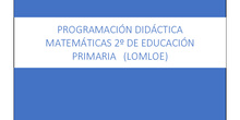 Programación matemáticas 2ºEP