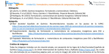 Unidad Q1: Formulación y nomenclatura de compuestos inorgánicos