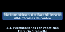 AR4. 3.4 Permutaciones con repetición. Ejercicio 9