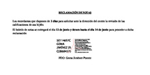 Reclamación notas