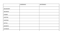 Plantilla para juego de sinónimos y antónimos.
