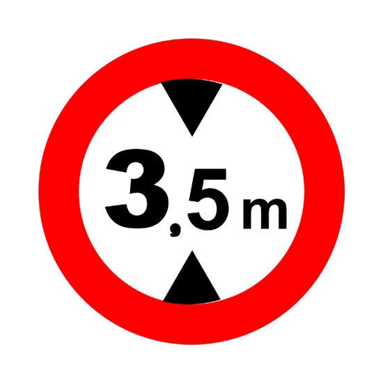Prohibición de paso: Limitación de altura