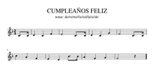 PARTITURA CUMPLEAÑOS FELIZ