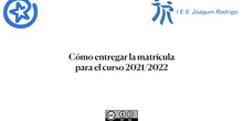 Proceso de matriculación. Curso 2021/2022.