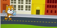 Programa con Scratch Jr una animación para concienciar de lo peligroso que es andar por la calle mirando el movil