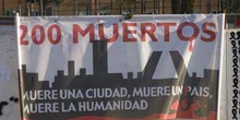 Pancarta referente a los Atentados del 11-M