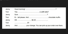 Ordering a coffee interactive dialogue