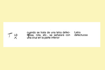 Signo de corrección: letra defectuosa