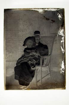 Negativo a la gelatina sobre una placa de vidrio