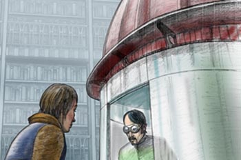 París en el siglo XX: Michel dirigiéndose a la biblioteca