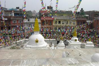 Stupas pequeñas de Bodhnath, Katmandú, Nepal