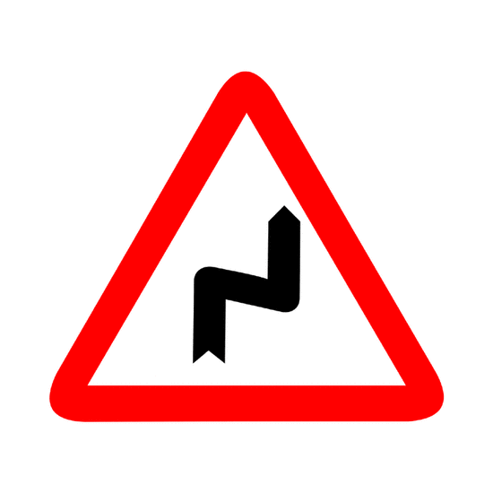 Peligro: Curvas peligrosas hacia la derecha