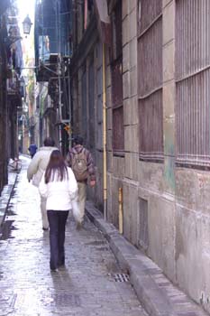 Calle típica del Barrio Gótico, Barcelona