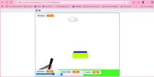 Programa con Scratch un tiro parabólico variando la velocidad y el ángulo de inclinación