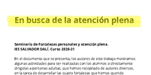 Trabajo Final Seminario Fortalezas personales y Atención Plena. IES Salvador Dalí. Curso 2020-2021
