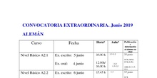fecha examen junio 2019 EOI CL