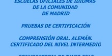 Certificado de Nivel Intermedio (B1). Alemán. Modelo A
