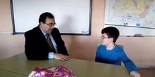#cervanbot: visita del alcalde de Leganés, Santiago Llorente, y entrevista de los alumnos