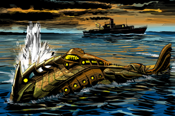Veinte mil leguas de viaje submarino: El Nautilus es bombardeado