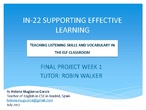 IN-22 SUPPORTING EFFECTIVE LEARNING Teaching Listening and Vocabulary