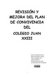 Proyecto Final Plan de Convivencia Colegio Juan XXIII