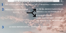 Instrucciones para el Espacio con Actividades con distintos ritmos de aprendizaje