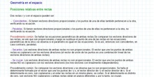 Posiciones relativas de rectas. Posiciones relativas de planos. Posiciones relativas entre planos y rectas. Ejercicios tipo I