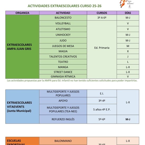 EXTRAESCOLARES 25-26