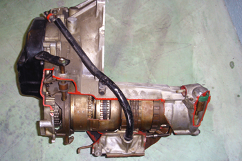 Caja de cambios transversal automática. Sección eje cinemático