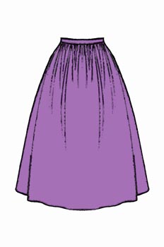 Falda evasée de frunces