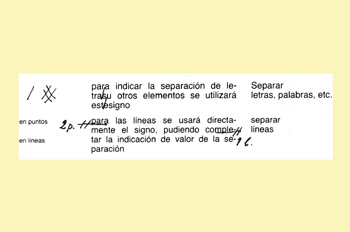 Signo de corrección: separar letras