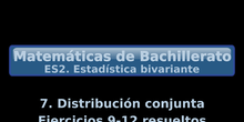 ES2. 7 Distribución conjunta. Ejercicios 9-12 resueltos