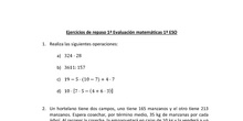 Ejercicios de repaso 1ª evaluación matemáticas 1º ESO
