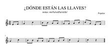 PARTITURA ¿DÓNDE ESTÁN LAS LLAVES?